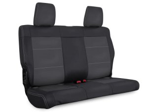 Jeep Wrangler JKU Rear Seat Covers - PRP Seats - Black/Grey - `11-`12